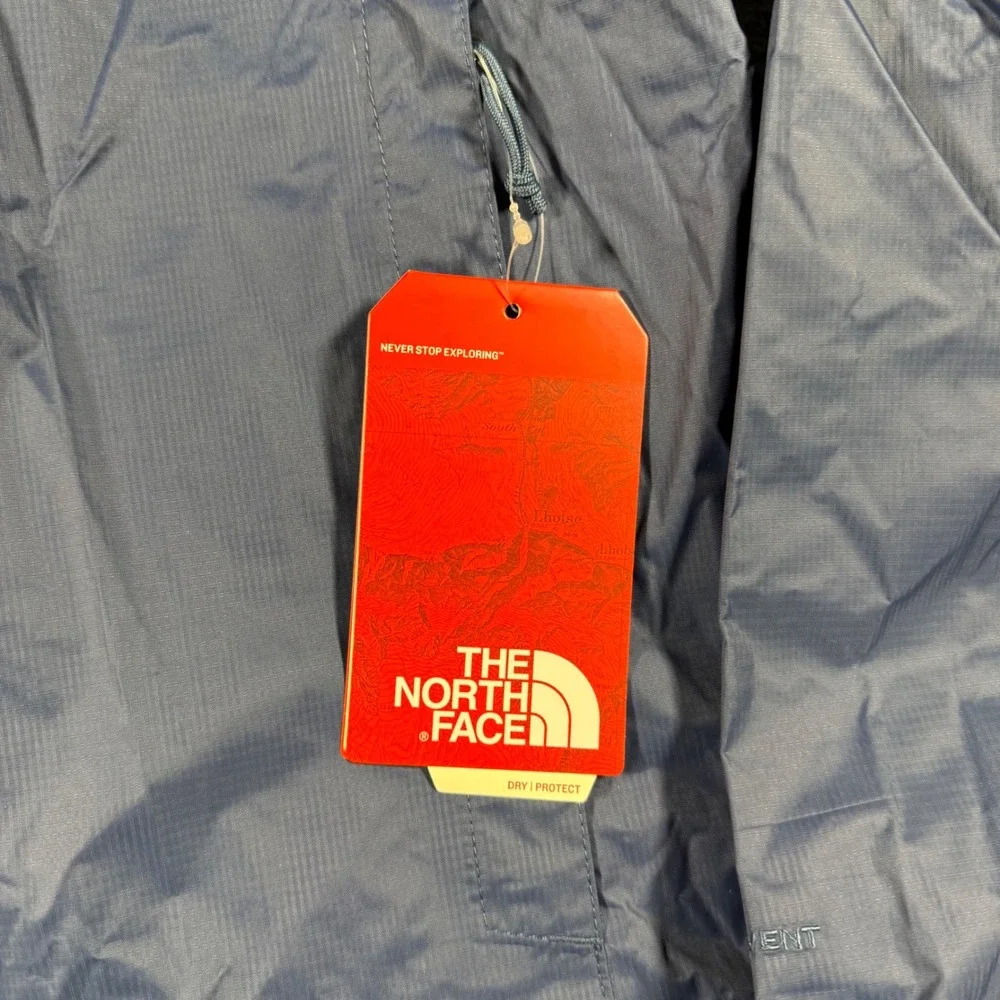 The North Face DryVent Rain Jacket  Shady Blue Hooded Lightweight Size Large NWT